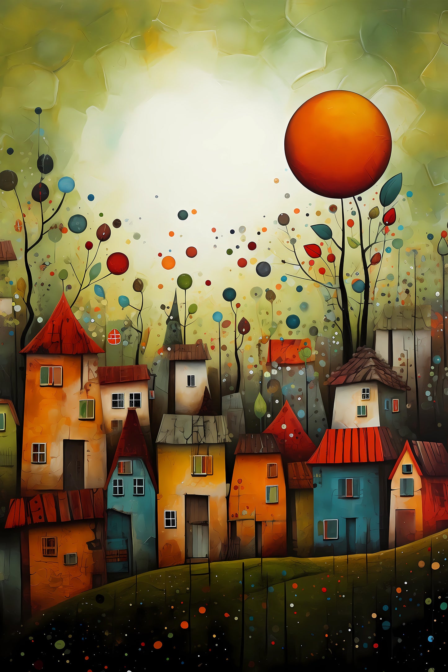 Abstract Cityscape Artwork | Autumn Series - Sunshine | 60 x 90cm